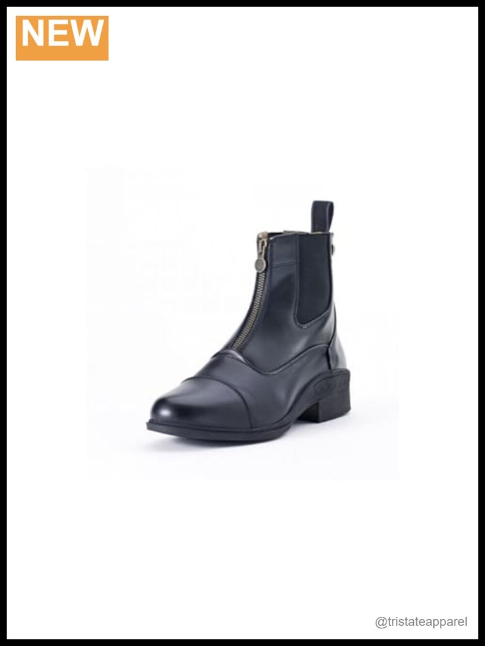 Equestrian Ankle Paddock Boots, Synthetic Vega Leather, Zip, Comfortable Riding